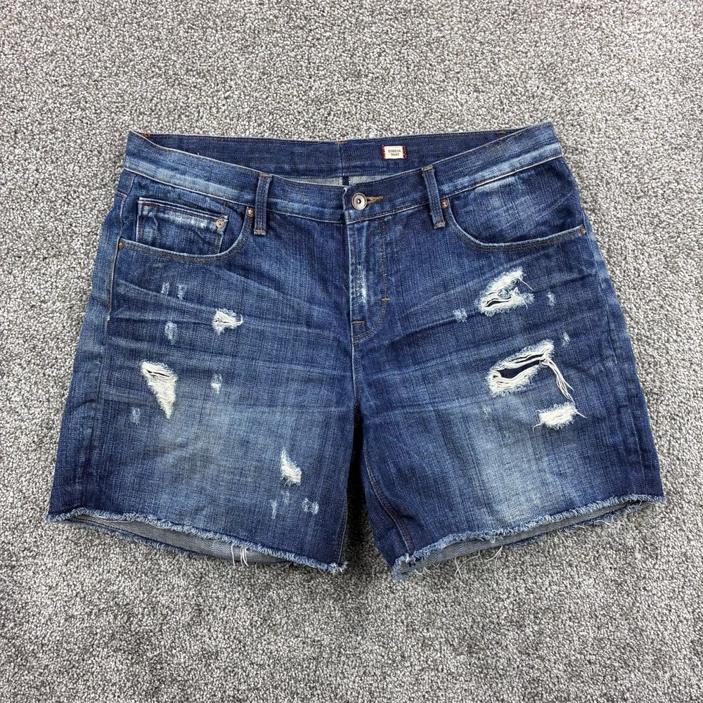 Cult of Individuality Dahlia Shorts Women's 31 Blue Denim Cutoff Loose Hem Jeans